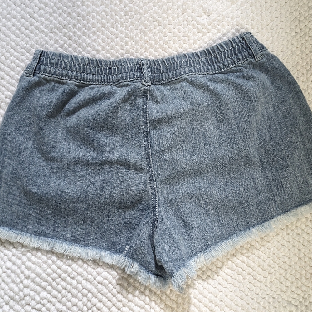 Aerie Pull-On Distressed Chambray Style Shorts - Picture 7 of 7